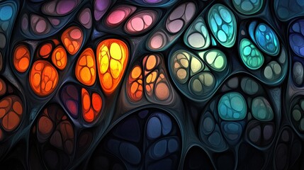 Poster - Colorful Abstract Pattern with Organic Shapes and Dynamic Textures
