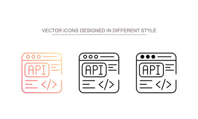 Api Development icon design with white background stock illustration