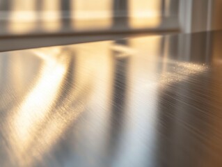 Poster - abstract metallic surface: the image is a close-up shot that captures the sleekness and light reflec
