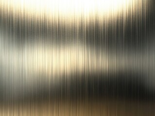Poster - metallic abstract: a gleaming, textured metal surface showcases vertical brushstrokes, creating a ca