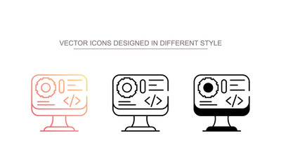 Software Development icon design with white background stock illustration