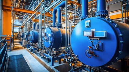 Poster - Modern Industrial Gas Boiler Room with Advanced Equipment Setup