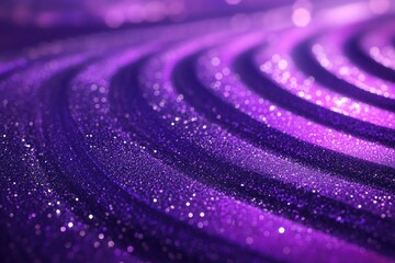 Poster - Abstract Glitter Wave: A mesmerizing, macro-level capture of a vibrant, glittering purple wave pattern, evoking movement and a sense of cosmic energy.