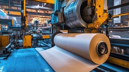 Poster - Industrial Paper Manufacturing Machine in a Modern Factory Setting