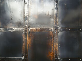 Poster - metallic texture: captivating close-up of a metallic surface, where the play of light reveals subtle