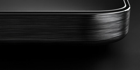 Poster - edge of sleek: this close-up shot accentuates the sleek and elegant curved edge of a dark-toned obje