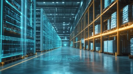 Poster - Innovative High-Tech Warehouse Security System with AI Monitoring
