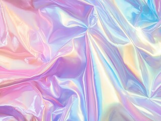 Poster - Celestial Fabric: Captivating abstract image of iridescent, shimmering fabric with flowing folds and a dreamy color palette of pastels that evokes ethereal beauty and modern aesthetic. 