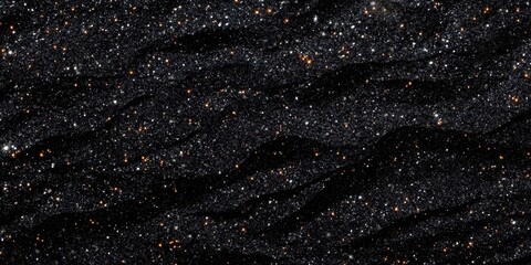 Poster - Texture of Sparkling Night: A close-up shot captures the intricate texture of a dark, shimmering surface, resembling a starry night sky.
