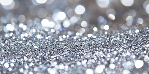 Poster - Sparkling Surface: A macro shot reveals a surface of shimmering glitter particles, the bokeh effect creating an enchanting play of light and texture.