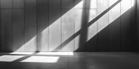 Poster - shadows and light in concrete space: the striking contrast of light and shadow within an architectur