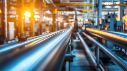 Poster - Modern Machinery in Factory with Polymer Coated Pipes