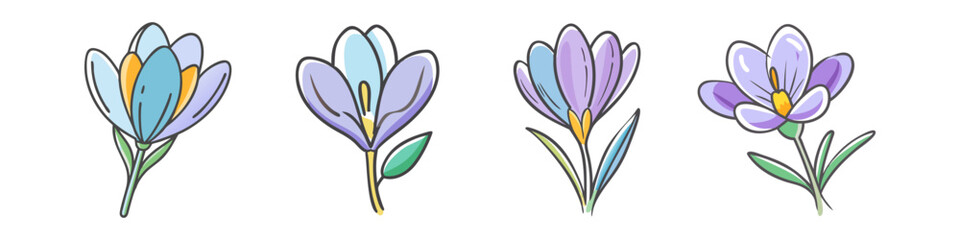 Poster - crocus flower icon, crocus flower vector illustration-simple illustration of crocus flower, perfect for crocus flower logos and icons