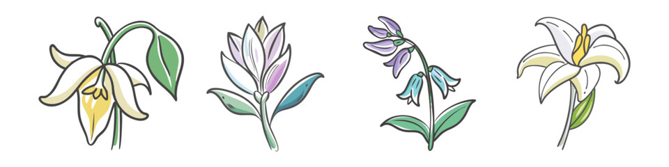 Poster - hosta flower icon, hosta flower vector illustration-simple illustration of hosta flower, perfect for hosta flower logos and icons