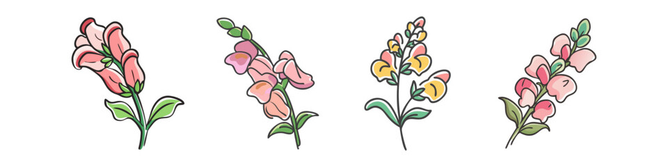 Poster - snapdragon flower icon, snapdragon flower vector illustration-simple illustration of snapdragon flower, perfect for snapdragon flower logos and icons