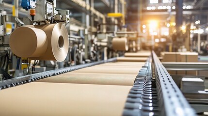 Poster - Efficient Industrial Paperboard Production Line in Action