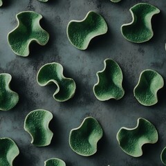 Poster - Abstract Green Food Pattern, Culinary Art Design