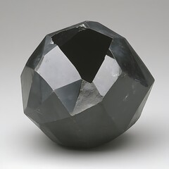 Poster - Black Geometric Glass Sculpture,faceted,hollow,dark