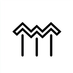 Fototapete - Market investment strategies symbolized in a sleek and clear equity stocks black vector line icon, set on a solid white background.
