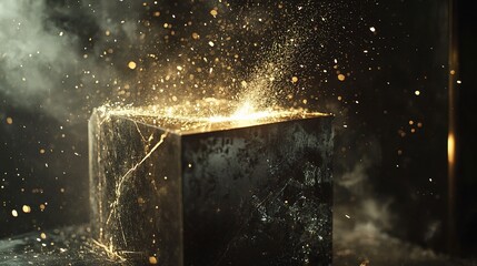 Poster - Precision CNC Machining of Large Metal Block with Dramatic Effects