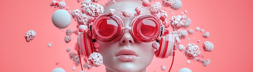 Poster - Experimental surreal photography, blending infrared film techniques with glitchy digital distortions, holographic textures, fluid and fragmented compositions, sci-fi dreamscape aesthetic,