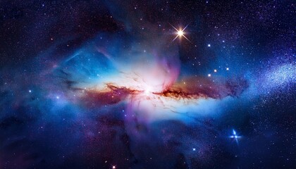 Wall Mural - space background with nebula and shining stars giant interstellar cloud infinite universe
