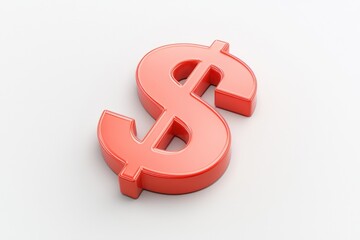 Poster - A streamlined 3D glyph icon for fiscal money, focusing on financial themes, designed simply, white backdrop.