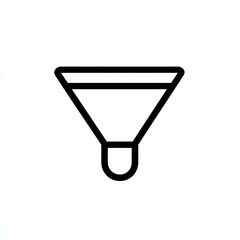 Poster - Funnel icon in black, clear lines symbolizing filtering tools on a solid white background.