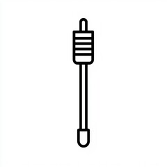 Poster - Grounding rod black vector line icon, sleek and simple design representing electrical grounding devices used for safety in electrical installations on a white background.
