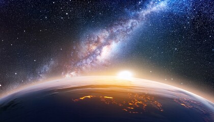 Wall Mural - beautiful cosmic outer space on transparent background
