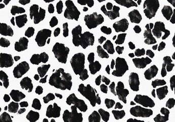 Poster - Black and White Animal Print Design Featuring Abstract Spots on a White Background for Fashion, Textiles, and Home Decor Projects