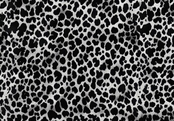 Poster - Black and White Leopard Print Pattern Featuring Irregular Shapes and Contrasting Textures Ideal for Fashion, Interior Design, and Graphic Projects