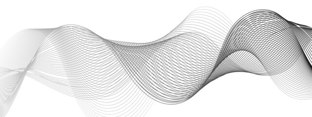 Aufkleber - abstract black and white vector wave background. wavy grey stream element with frequency sound wave 