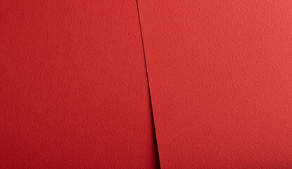 Poster - Bright red paper background with a matte texture and rough grain. Bold, vibrant tones create an elegant, luxurious backdrop with refined geometric lines, perforated edges, and an artistic, creative.
