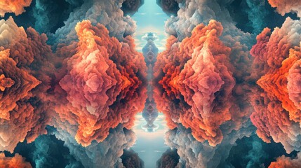 Poster - Abstract Cloud Formation with Vibrant Colors and Symmetrical Display