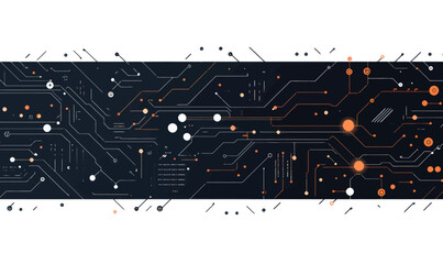 Poster - Futuristic Circuit Board Texture with Communication Technology Digital Illustration