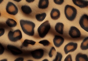 Poster - Close-up Image of Soft Fabric with Distinctive Leopard Print Pattern and Textured Appearance for Fashion and Textile Design Projects