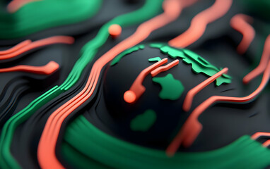 Poster - Futuristic Hologram Earth Glowing Data Circuit