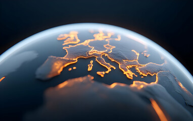 Aufkleber - Futuristic Hologram of Illuminated Earth Globe