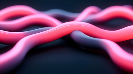 Poster - Glowing Holographic Network Interface with Pink and Blue Tubes