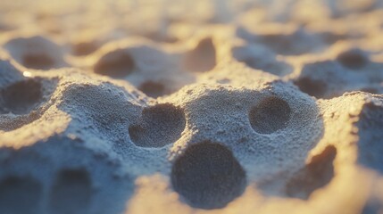Poster - Close-Up View of Textured Sand Patterns with Light Reflection