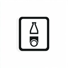Poster - Light switch icon in black, minimalist design representing electrical systems on a solid white backdrop.