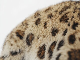 Poster - Close-up of Beautiful Leopard Fur Showcasing Unique Spot Patterns in Natural Environment with Soft Texture and Earthy Tones