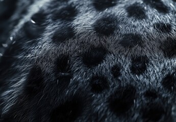 Poster - Close-up of Black and Grey Fur with Distinctive Spots, Highlighting Natural Patterns and Textures in a Visually Striking Format