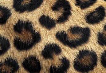 Poster - Close-Up of Detailed Leopard Spots on Fur Showcasing Unique Patterns and Textures for Wildlife Photography and Nature Enthusiasts
