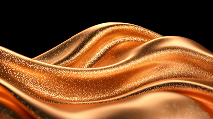 Poster - Golden Light Waves Glittering Sparkles Abstract Background