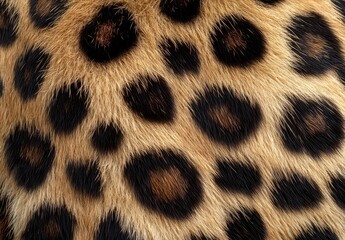 Poster - Close-Up of Leopard Skin with Distinctive Spots and Texture Detail, Showing the Natural Beauty and Unique Patterns of Wild Cat Fur