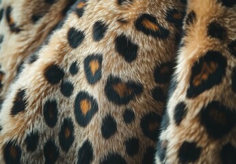 Poster - Close-up of Soft Textured Brown and Tan Leopard Print Fabric with Rich Black Spots on a Warm Background for Fashion and Interior Design Use