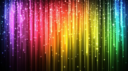Poster - Colorful Light Rays with Sparkles in Abstract Background Design