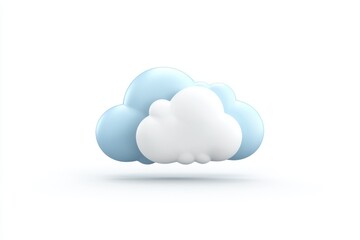 Poster - 3D glyph icon of precipitation, designed with a simple yet modern representation of atmospheric conditions, displayed against a white background for high contrast and clarity.